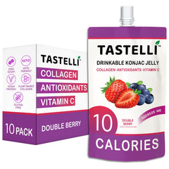 Tastelli paquete frontal doble baya mostrando formato y diseño, conveniencia inmediata