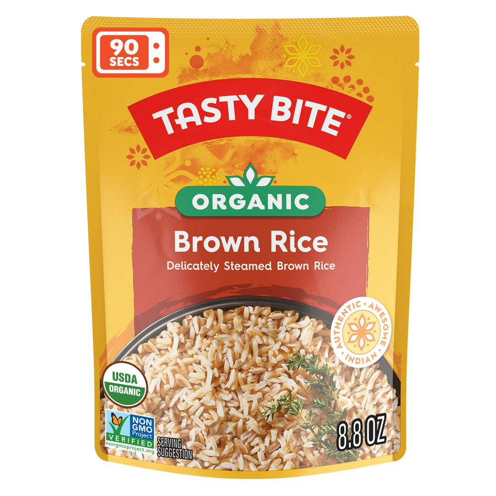 TASTY BITE arroz integral usado en salteado aportando conveniencia