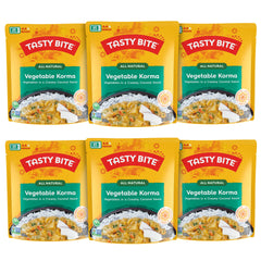 Tasty Bite frente del envase mostrando etiquetado y porción rápida