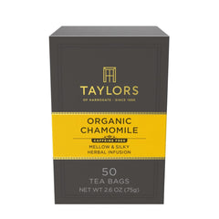 Taylors of Harrogate caja frontal mostrando el diseño y contenido