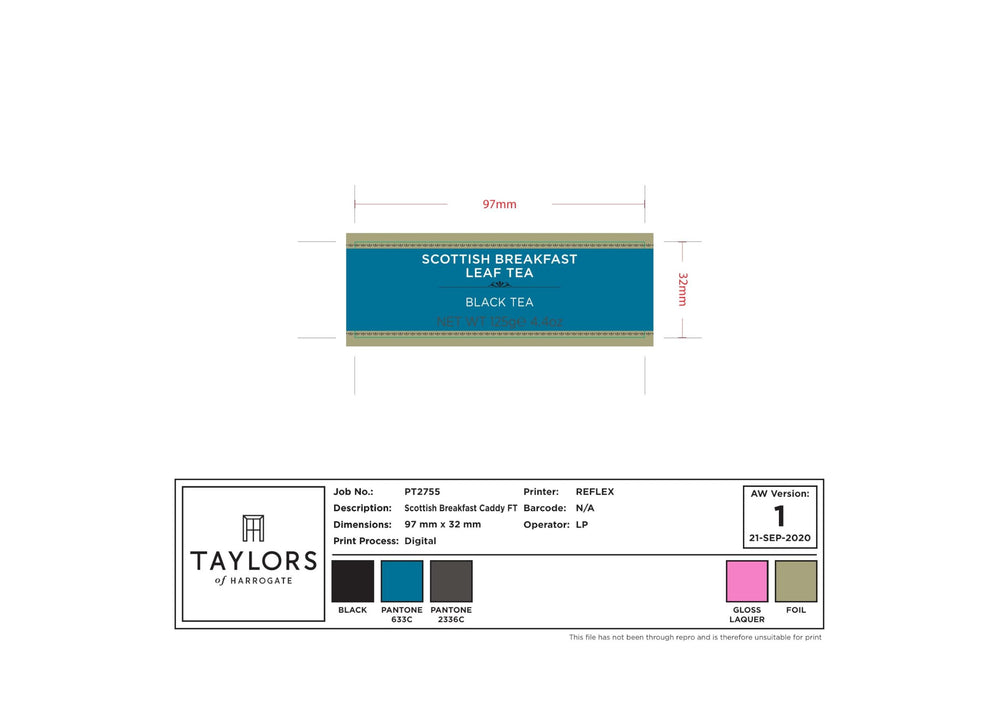 Taylors of Harrogate hojas enteras y brotes dorados en primer plano, calidad visible