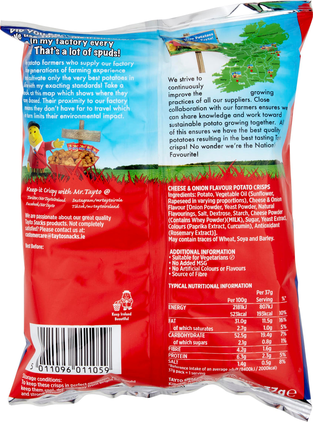 Tayto primer plano de textura crujiente y láminas, Tayto garantiza crocancia