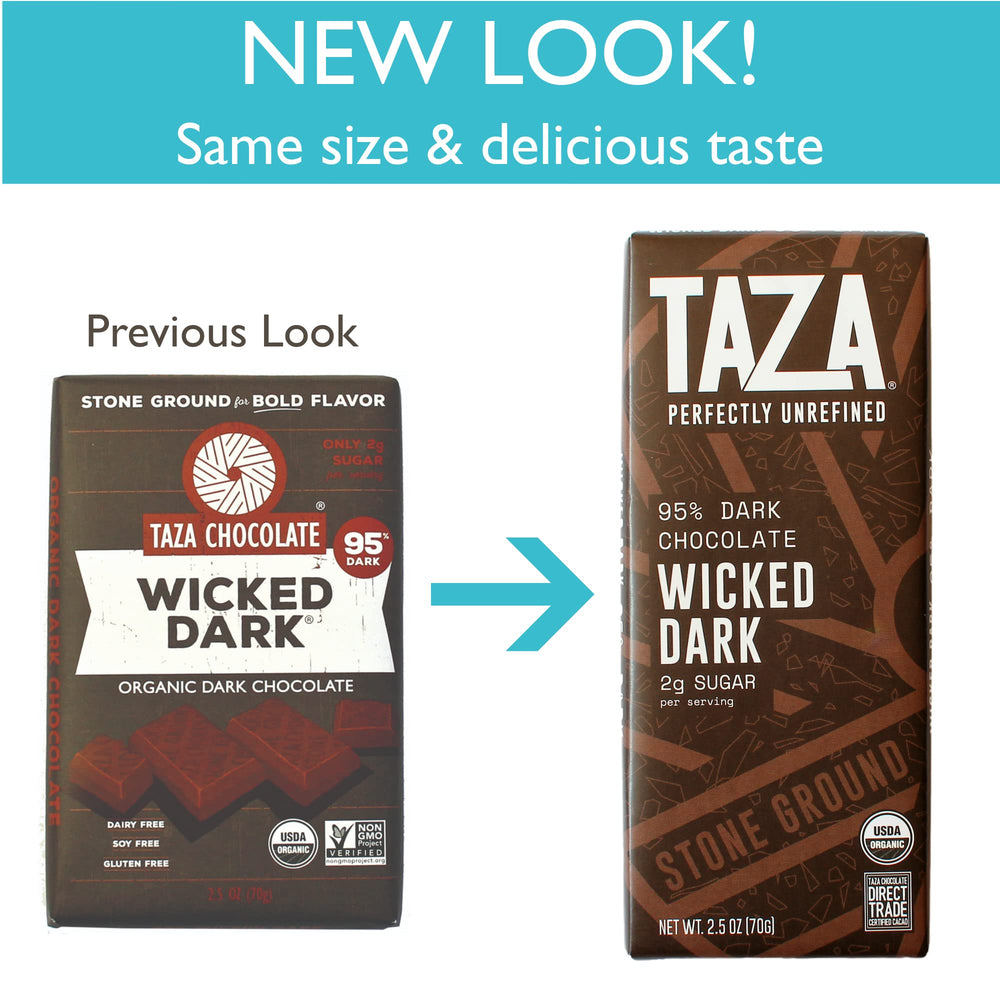 Taza Chocolate comparación de tamaño de barra para control de porciones