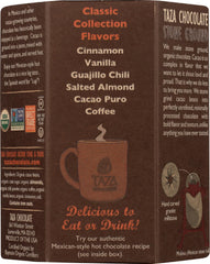 Taza Chocolate primer plano de textura stone‑ground, sabor auténtico
