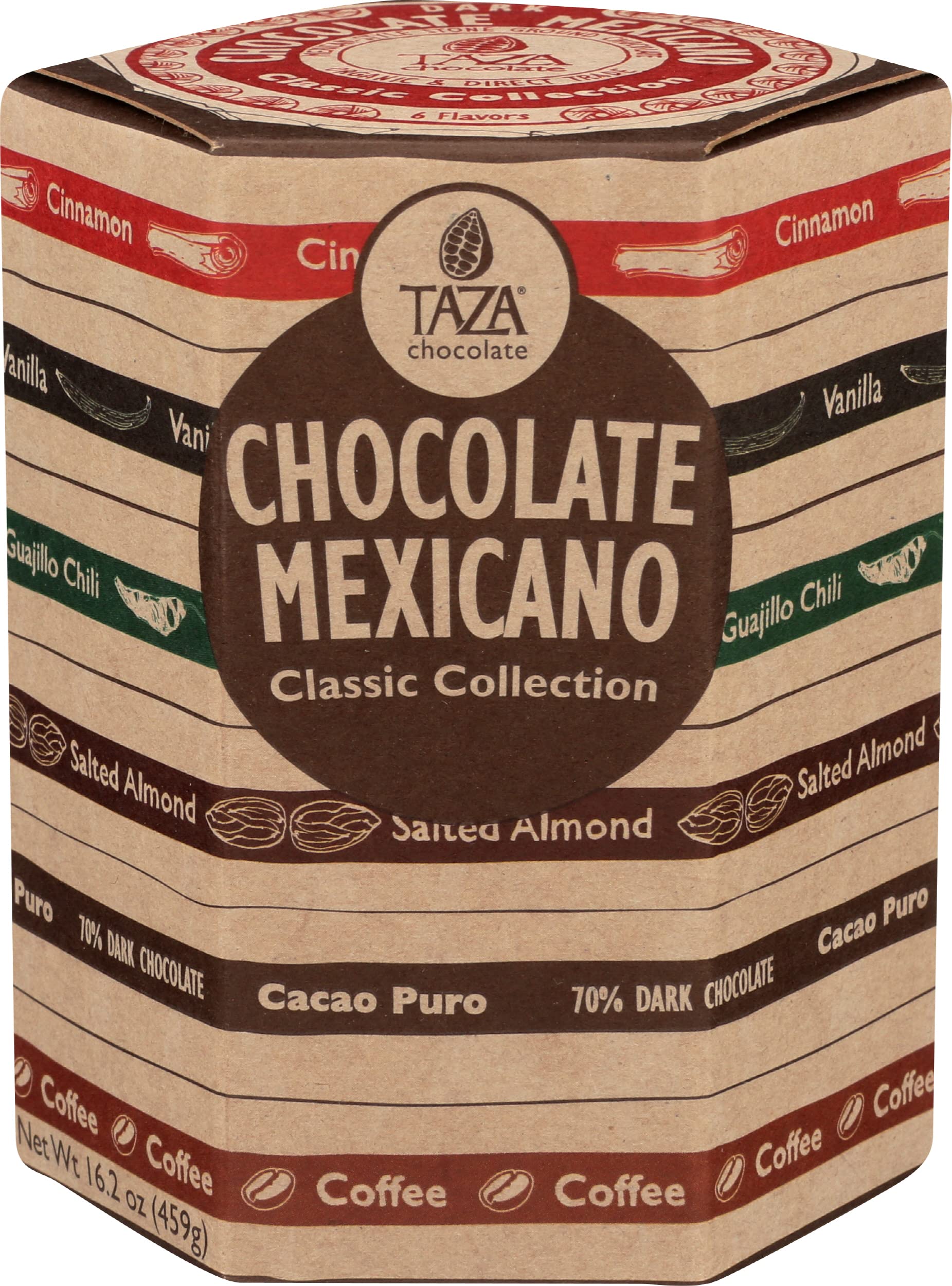 Taza Chocolate pack frontal mostrando seis discos, fácil de compartir