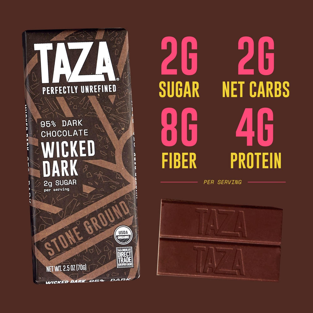 Taza Chocolate etiqueta con sellos orgánico y Direct Trade generando confianza
