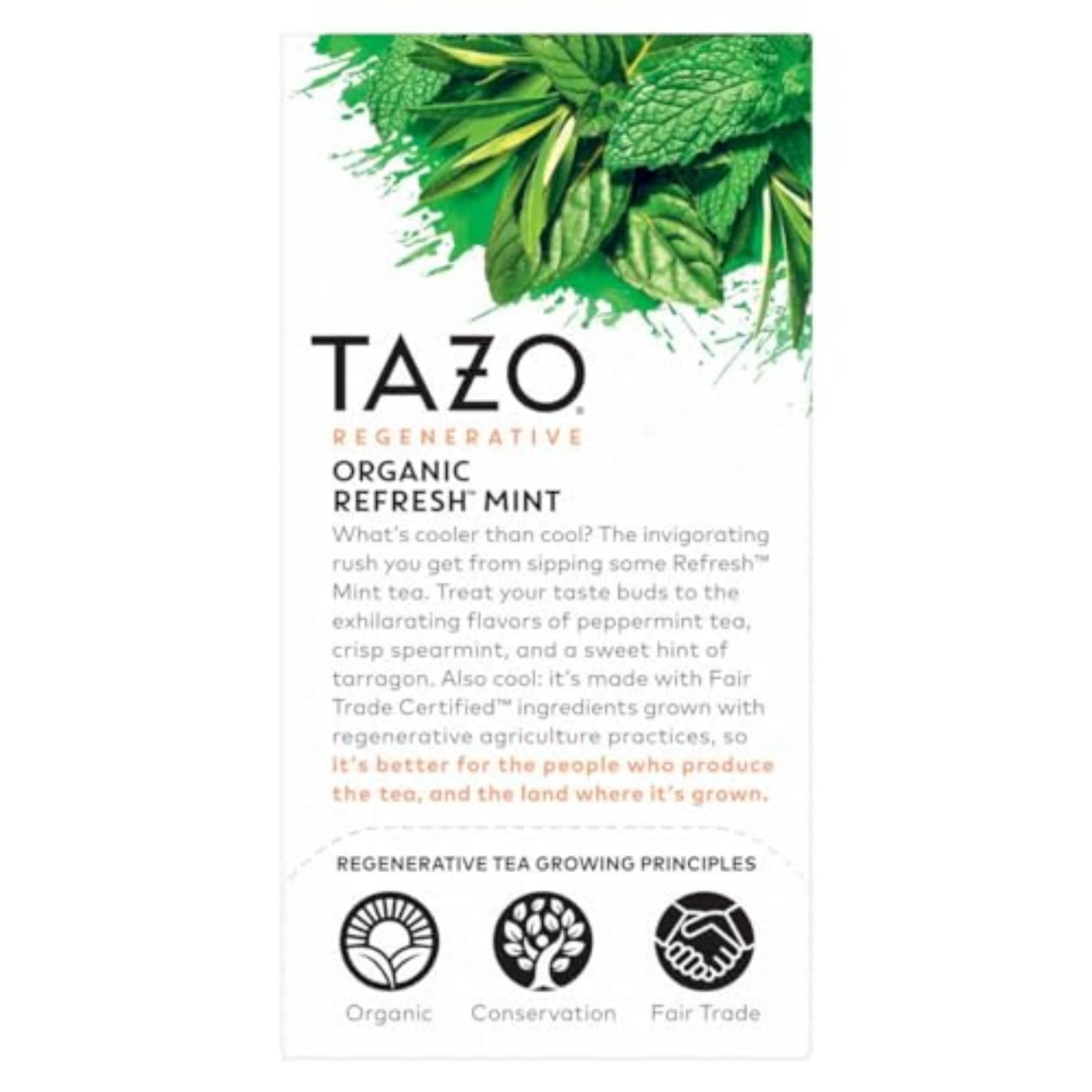 TAZO taza con té humeante mostrando aroma y disfrute inmediato