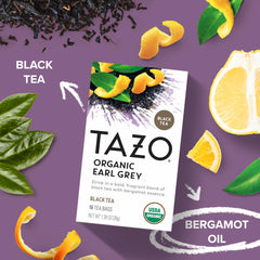 TAZO primer plano de hojas de té negro orgánico para calidad