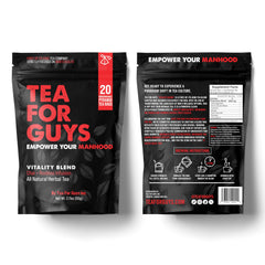Tea For Guys bolsita biodegradable en primer plano, fácil preparación