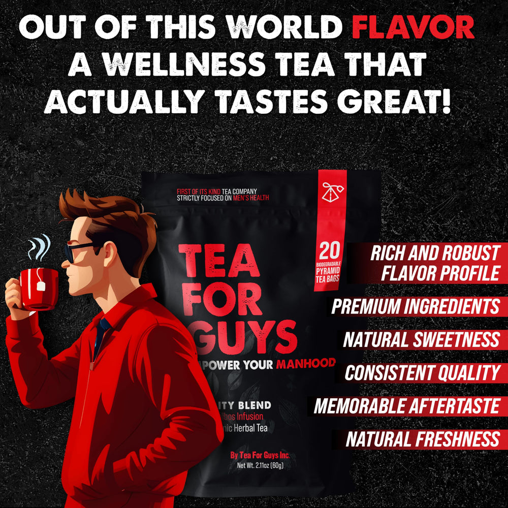 Tea For Guys comparación de tamaño con mano para escala práctica