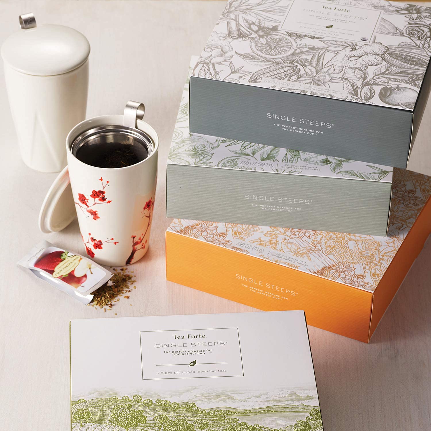 Tea Forte caja en ambiente de regalo ideal para anfitriones