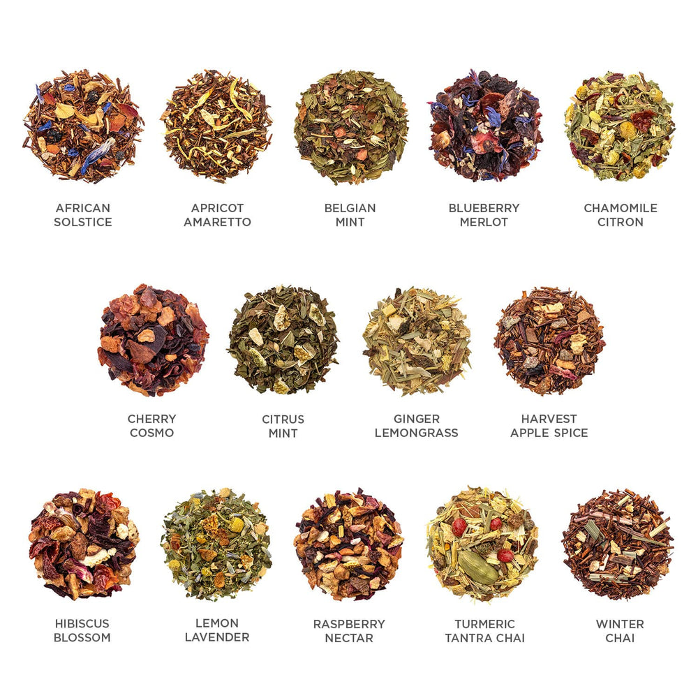 Tea Forte etiqueta de sabor legible para identificar mezclas
