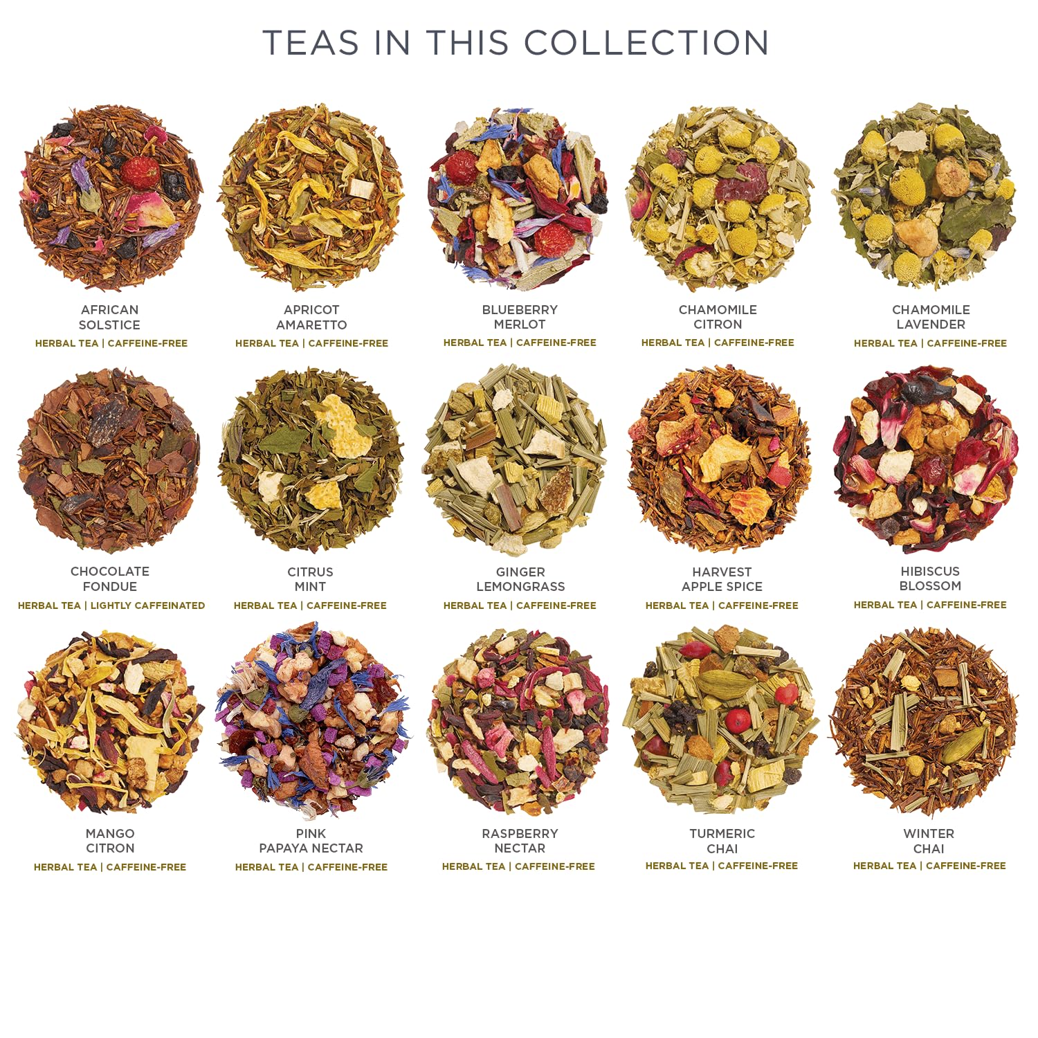 Tea Forte primer plano de hojas sueltas y mezcla para aroma y calidad visual