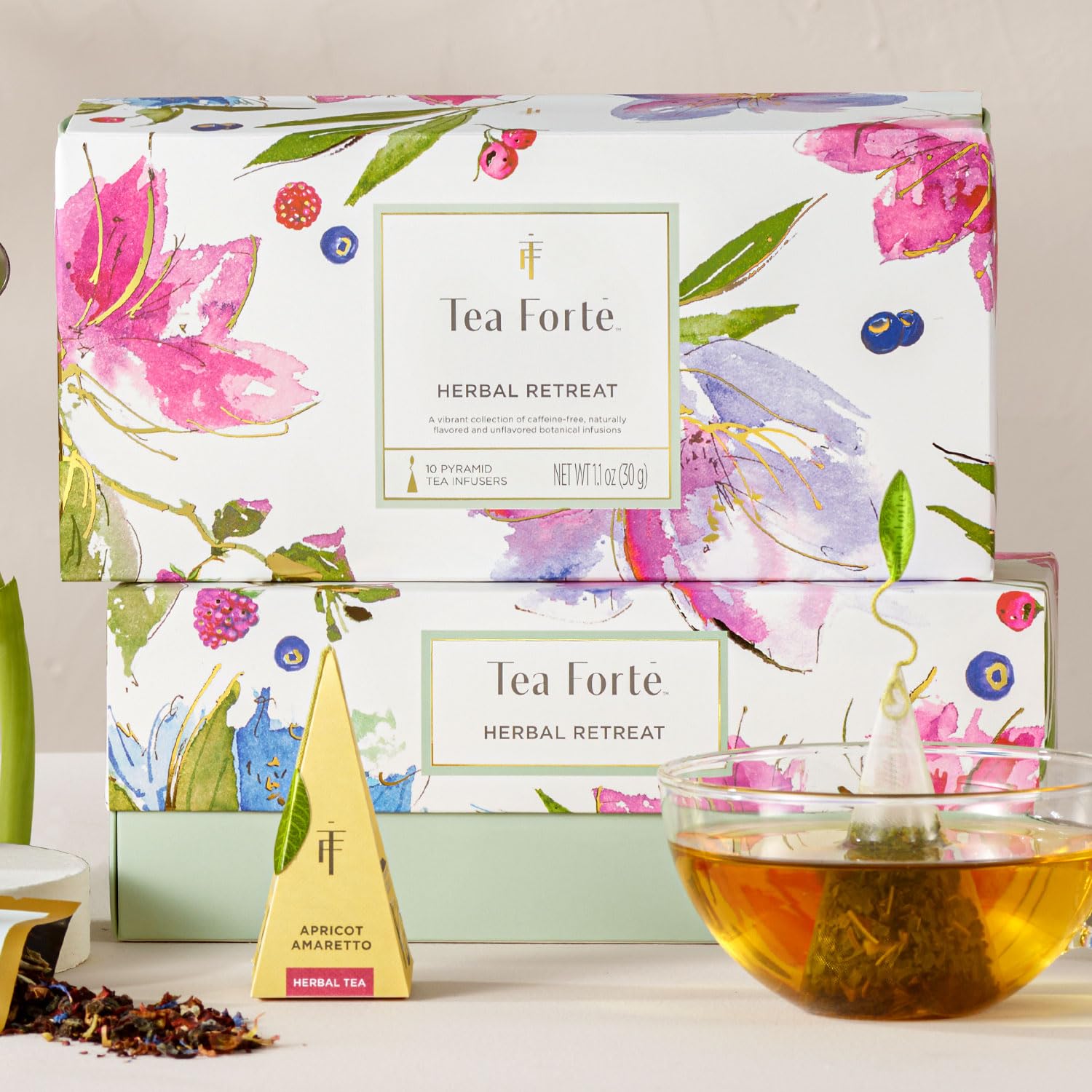 Tea Forté guía de degustación y estuche para comparar tamaños