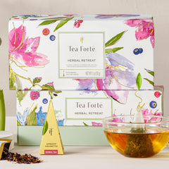 Tea Forté guía de degustación y estuche para comparar tamaños
