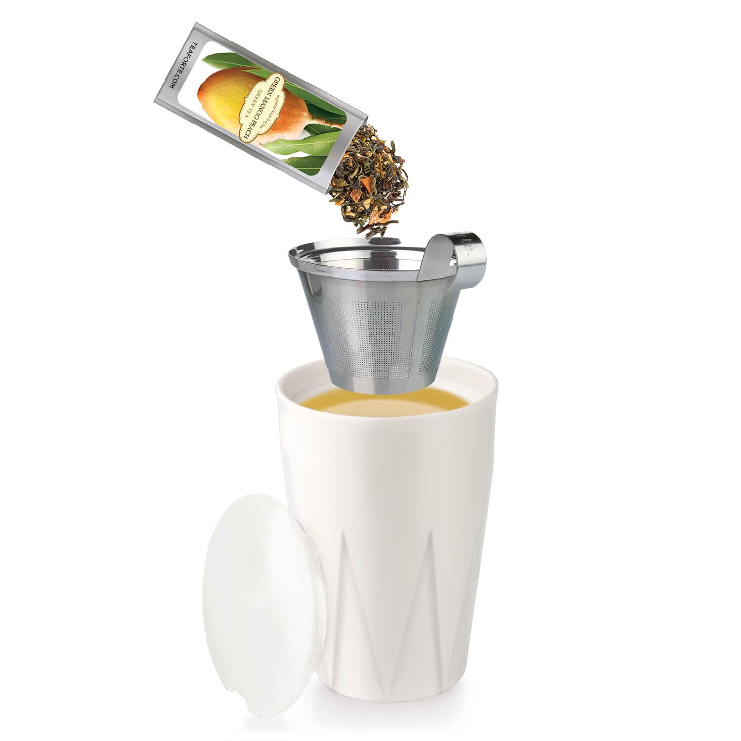 Tea Forte bolsita en infusor demostrando preparación sencilla