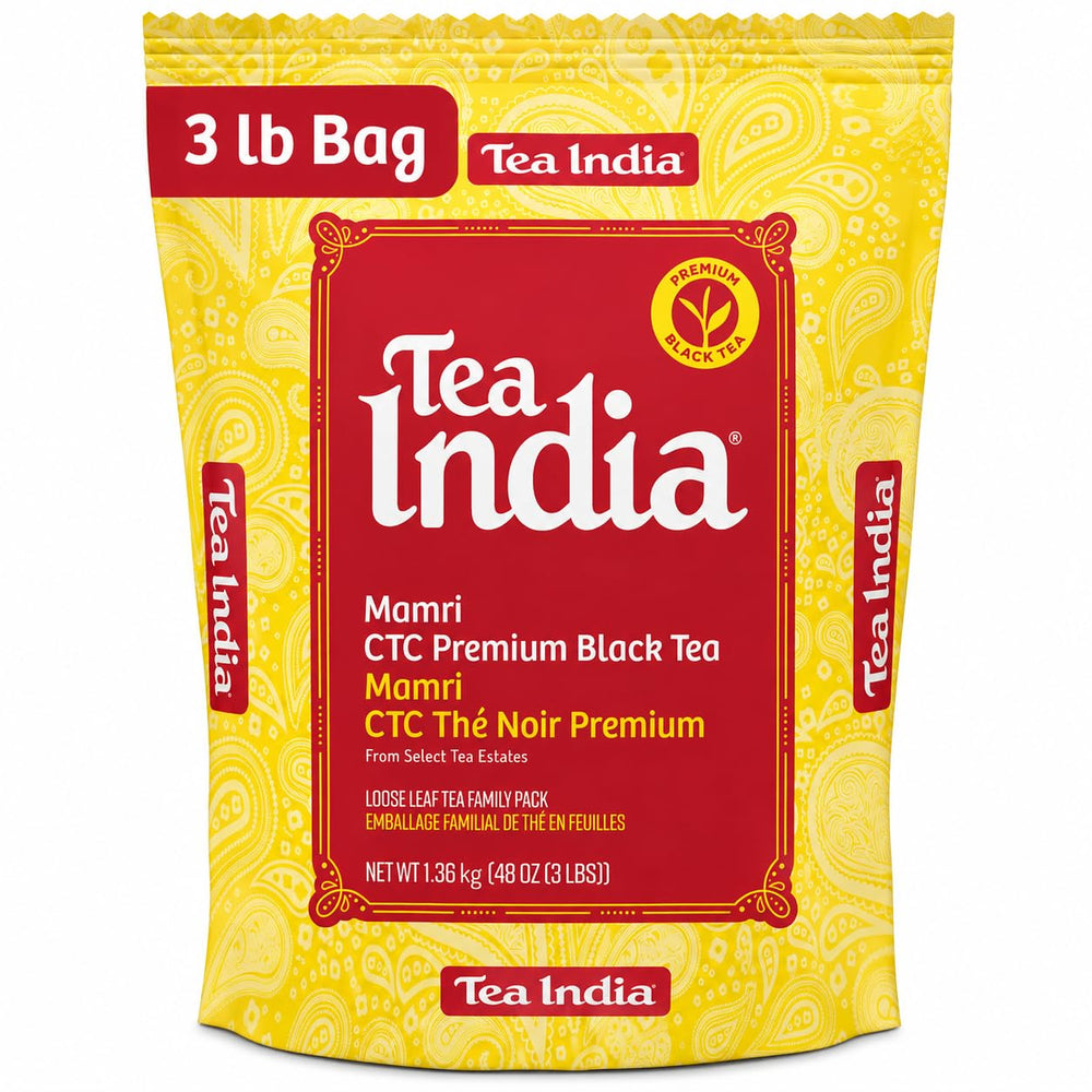 Tea India frente del empaque mostrando 3 lb y aroma consistente
