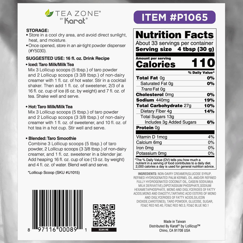 TEA ZONE comparación de tamaño del envase 2.2 lb para planificación