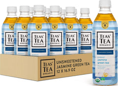 Teas' Tea botella frontal mostrando etiqueta y aroma natural