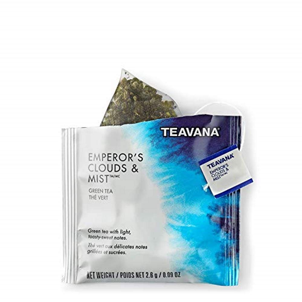 Teavana Starbucks saquito frontal mostrando la etiqueta y conveniencia para preparar