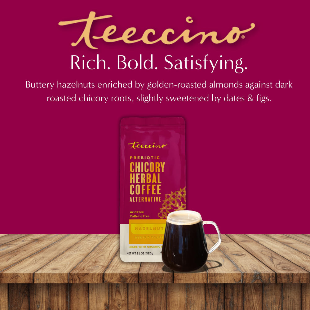 Teeccino etiqueta ingredientes destaca achicoria e inulina prebiótica