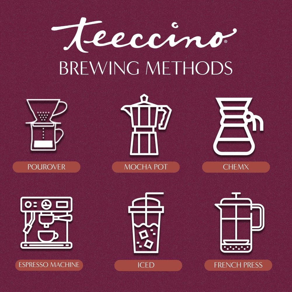 Teeccino textura de molido cerca que destaca suavidad y cremosidad