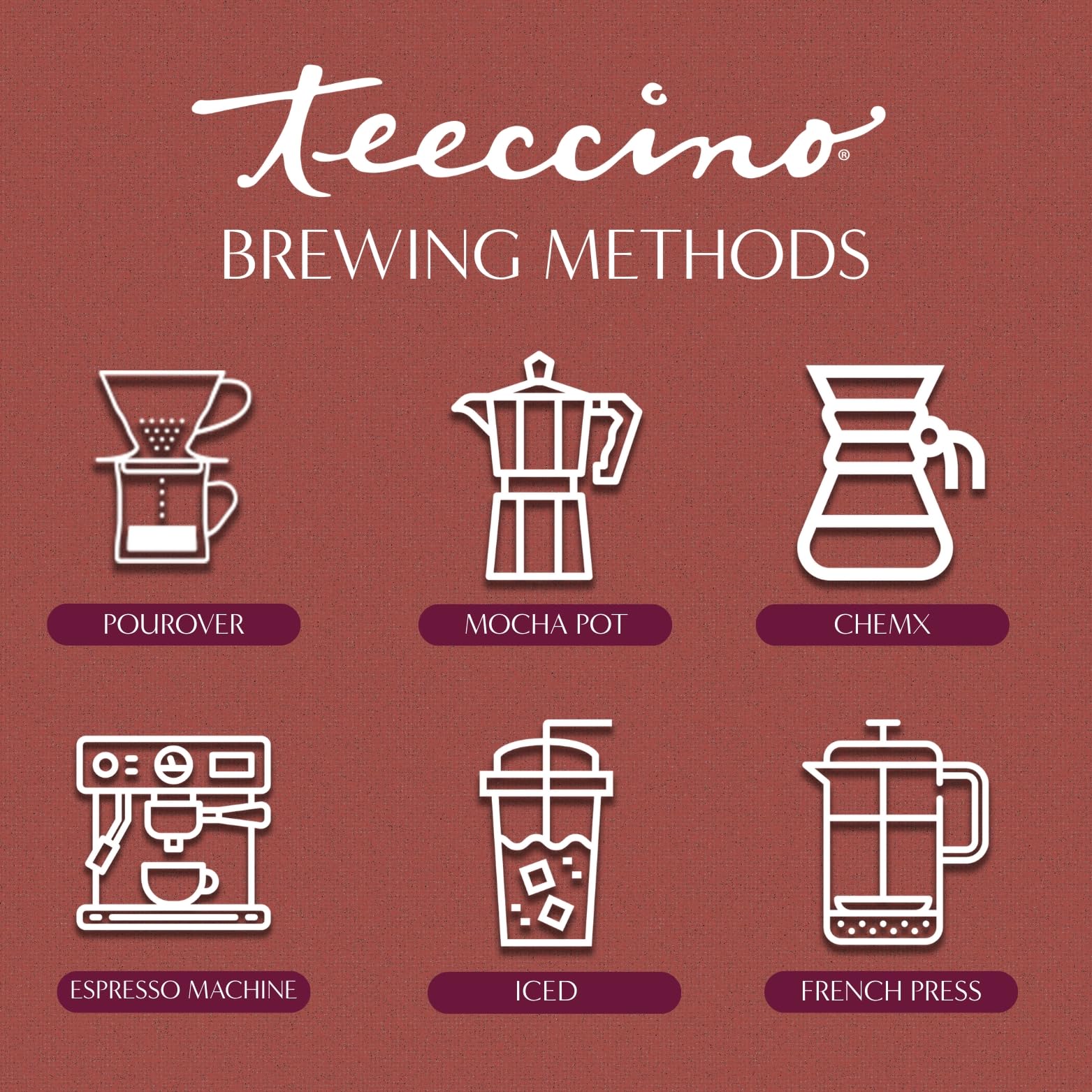Teeccino porción medida mostrando cantidad recomendada por taza
