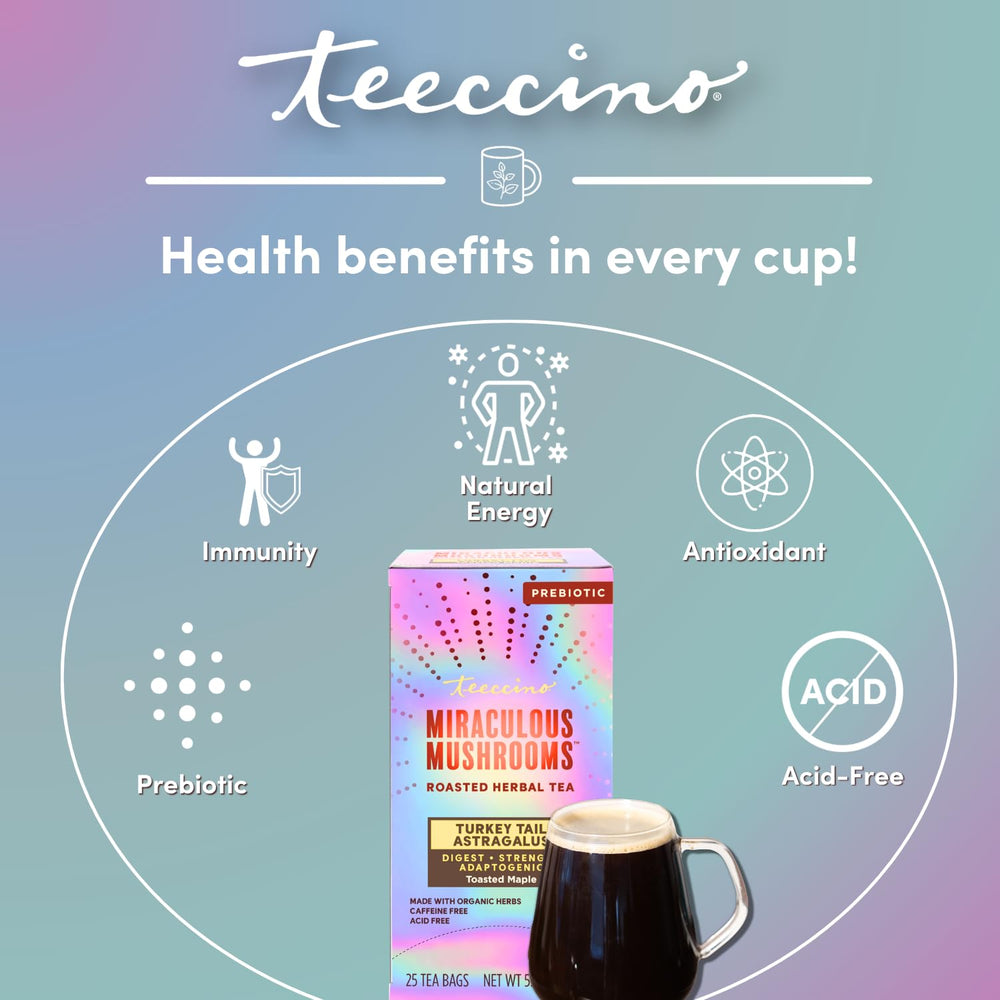 Teeccino latte espumoso servido en taza, muestra versatilidad para bebidas cremosas