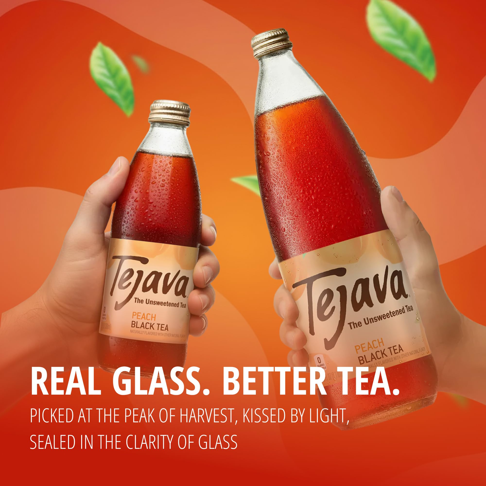 Tejava botella servida sobre hielo demostrando frescura inmediata
