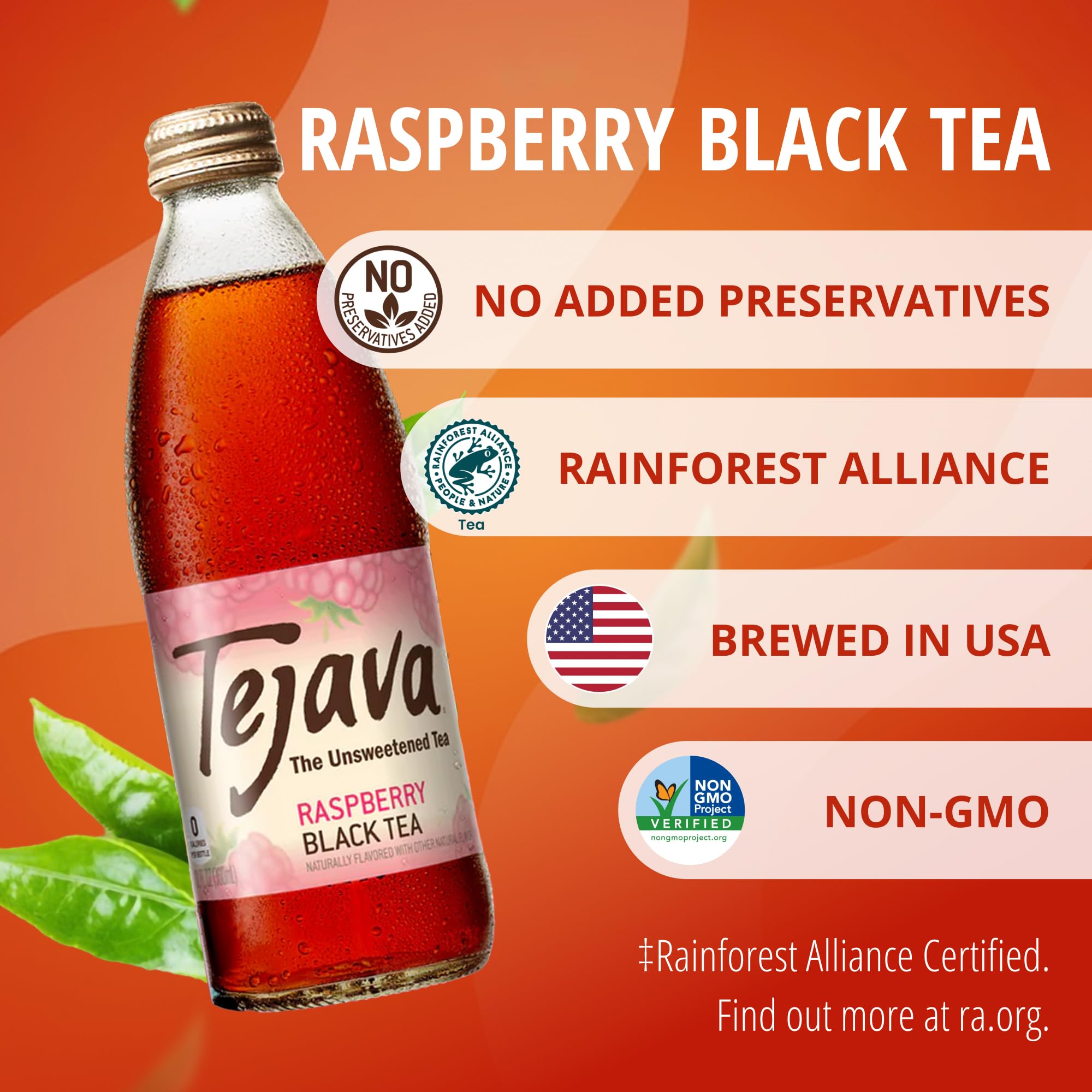 Tejava detalle de etiqueta con origen Rainforest Alliance y beneficios claros