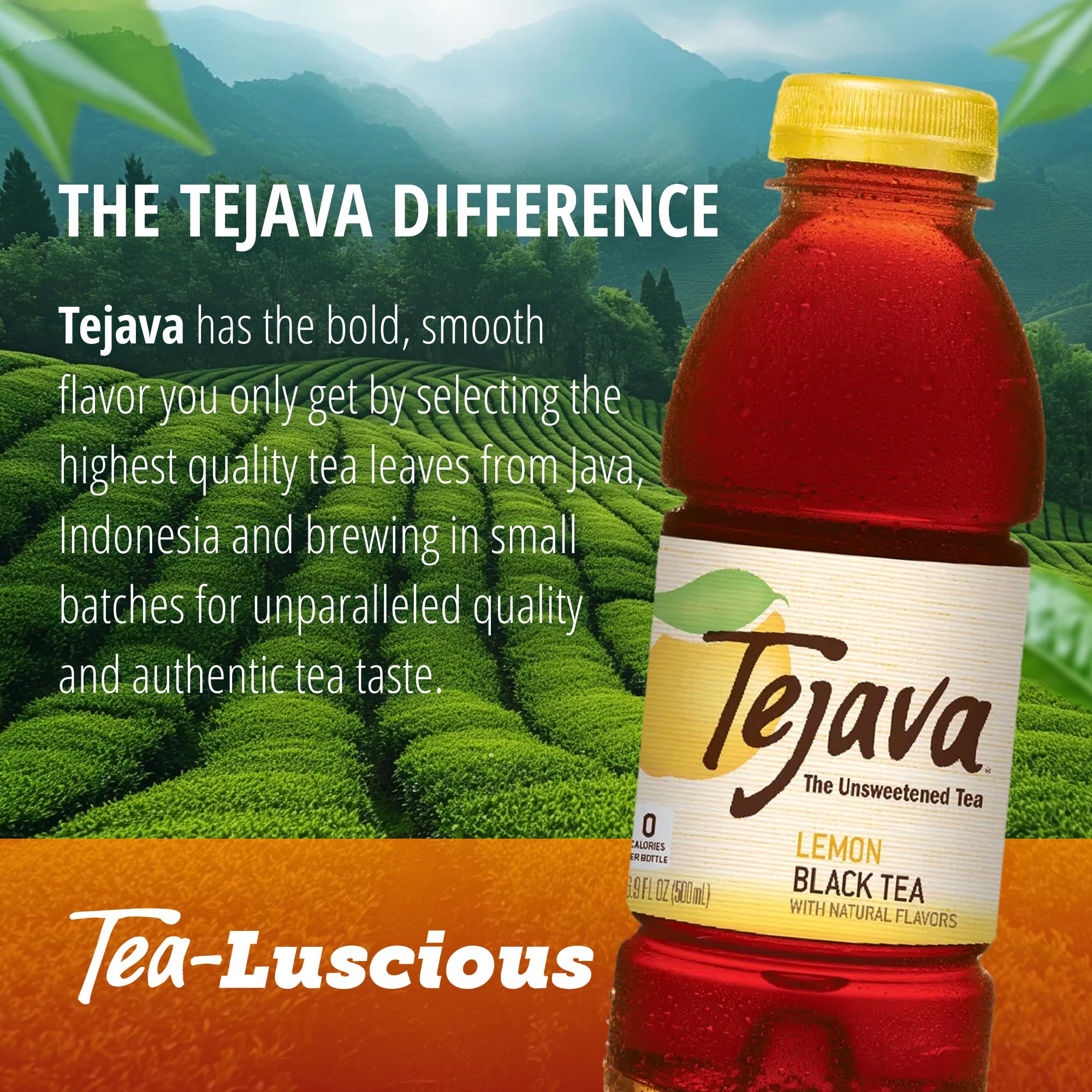 Tejava etiqueta con certificaciones Rainforest Alliance y kosher