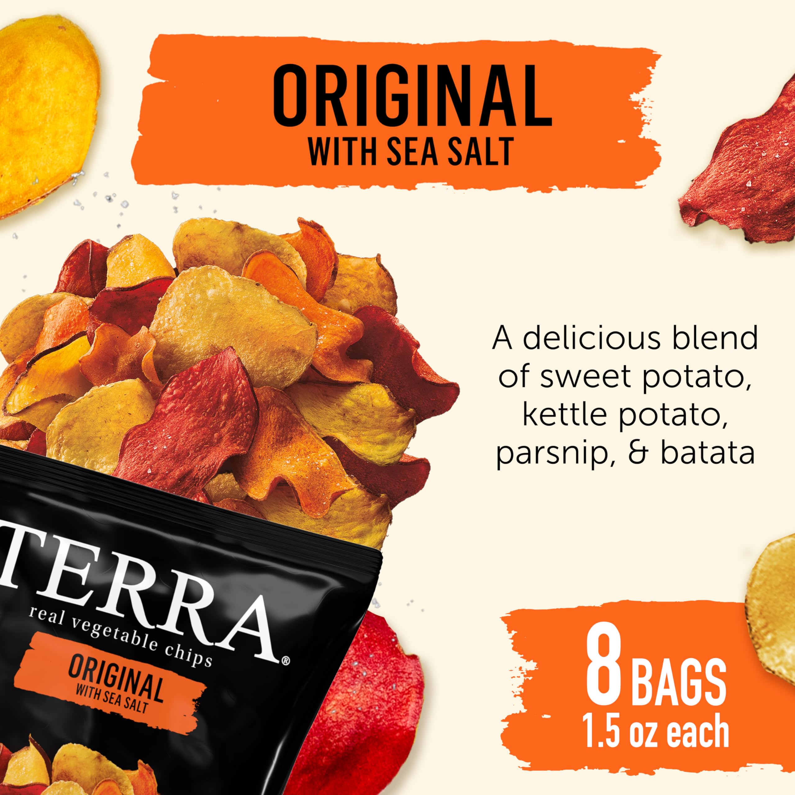 Terra primer plano de la textura crujiente de las chips revelando variedad