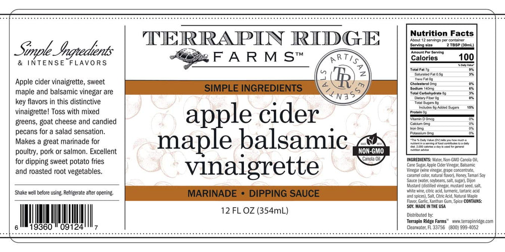 Terrapin Ridge botella en encimera de cocina junto a ingredientes frescos