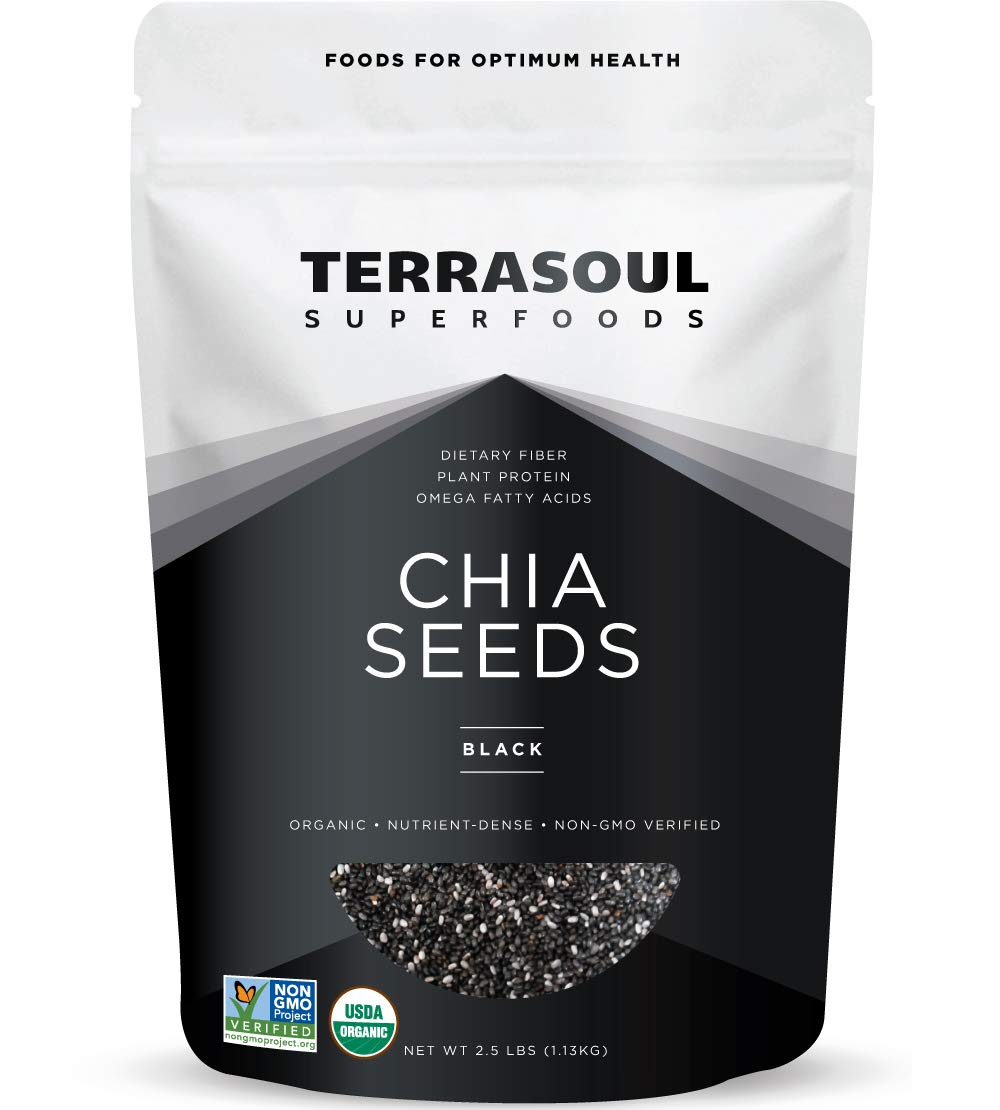Terrasoul Superfoods bolsa frontal de semillas de chía negra, compra a granel