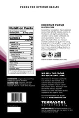 Terrasoul Superfoods textura fina de harina de coco, fina y esponjosa