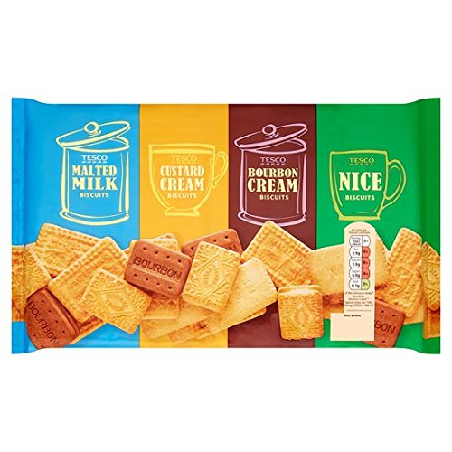 Tesco vista frontal del pack que muestra variedad y facilita servir