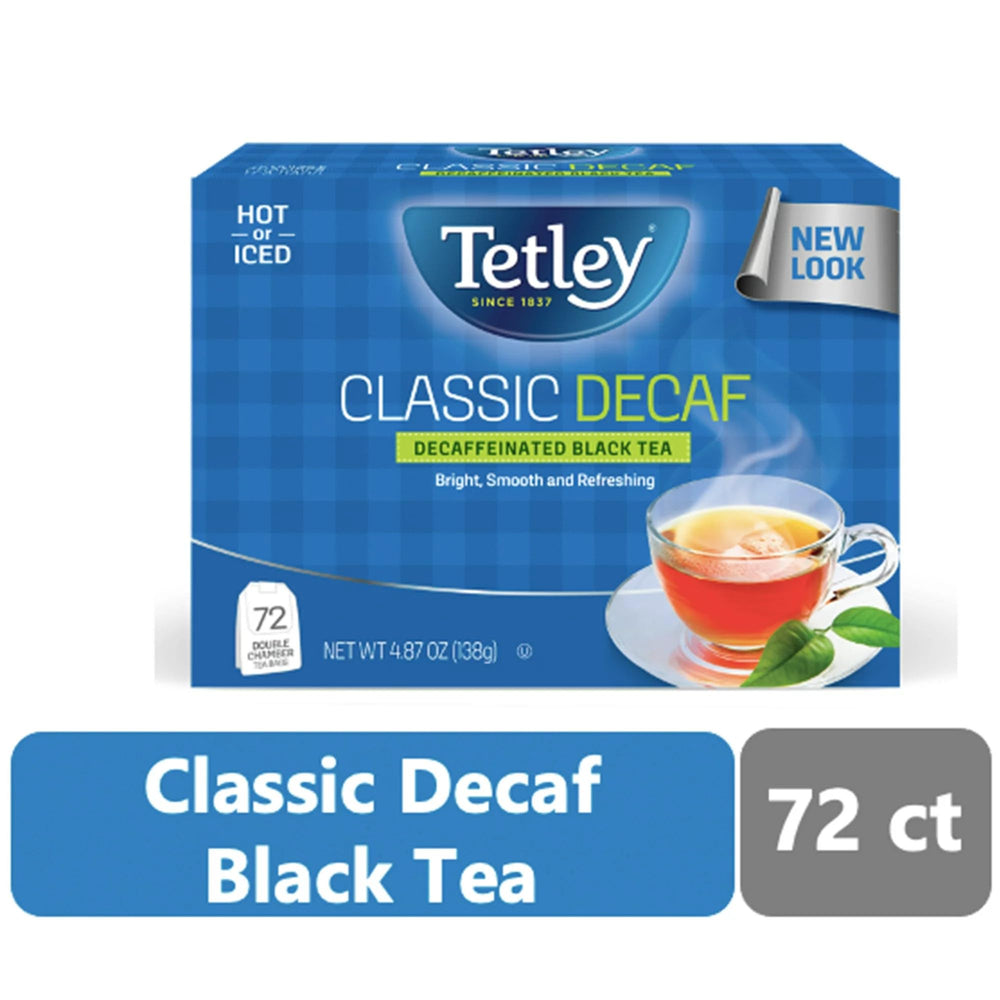 Tetley taza de té humeante que sugiere confort y sabor