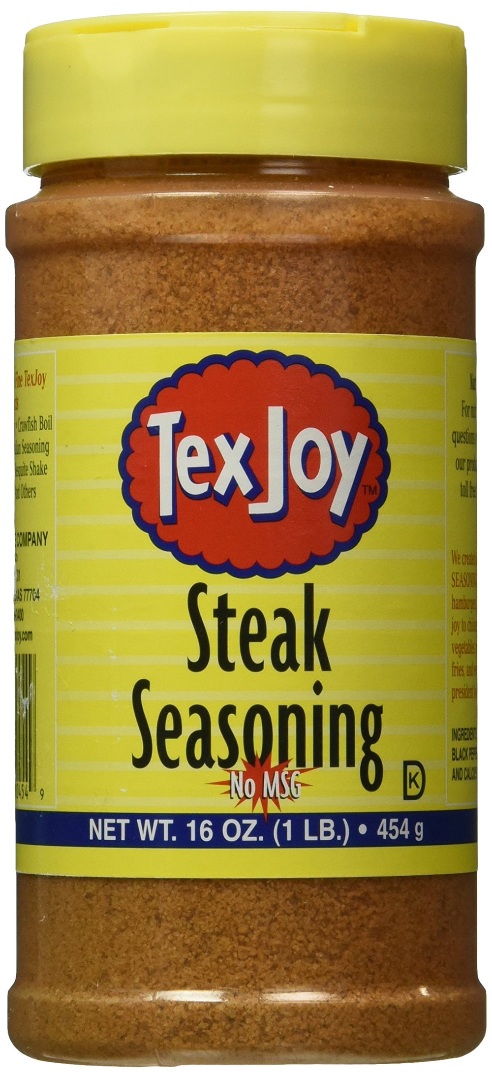 TexJoy envase frontal de 16 oz que muestra etiqueta y tamaño conveniente