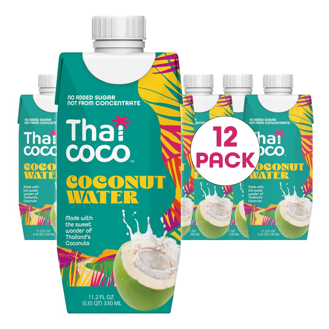 Thai Coco vista frontal del cartón con marca y hidratación natural