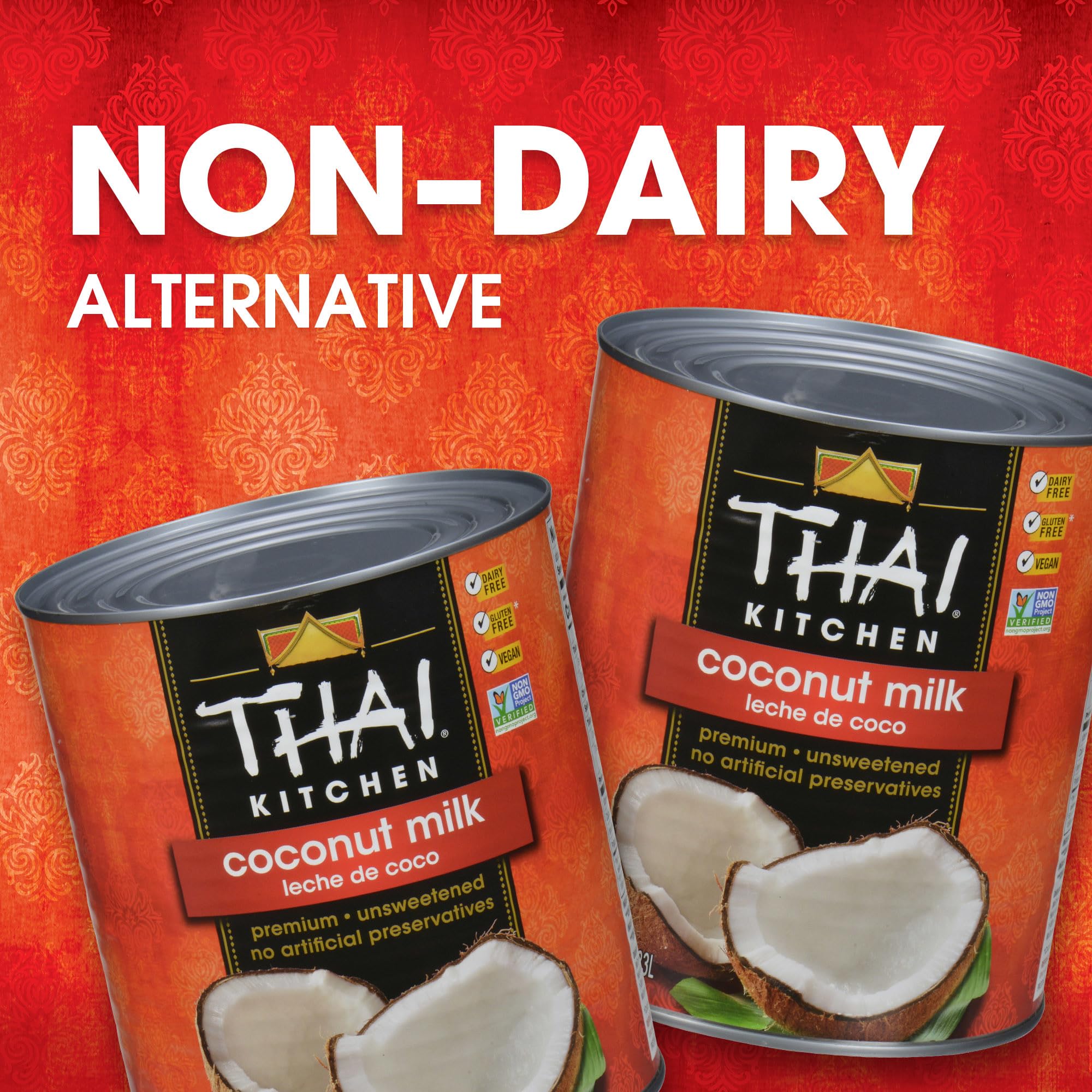 Thai Kitchen leche de coco integrada en un curry rojo, mejora la cremosidad y sabor
