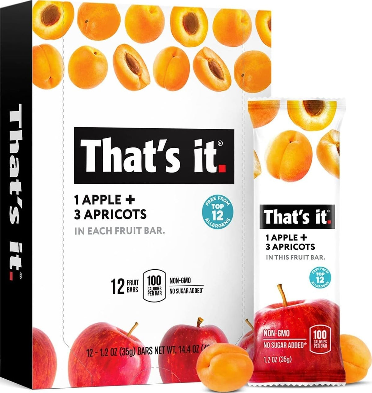 That’s it. paquete frontal de Apple + Apricot mostrando presentación y portabilidad