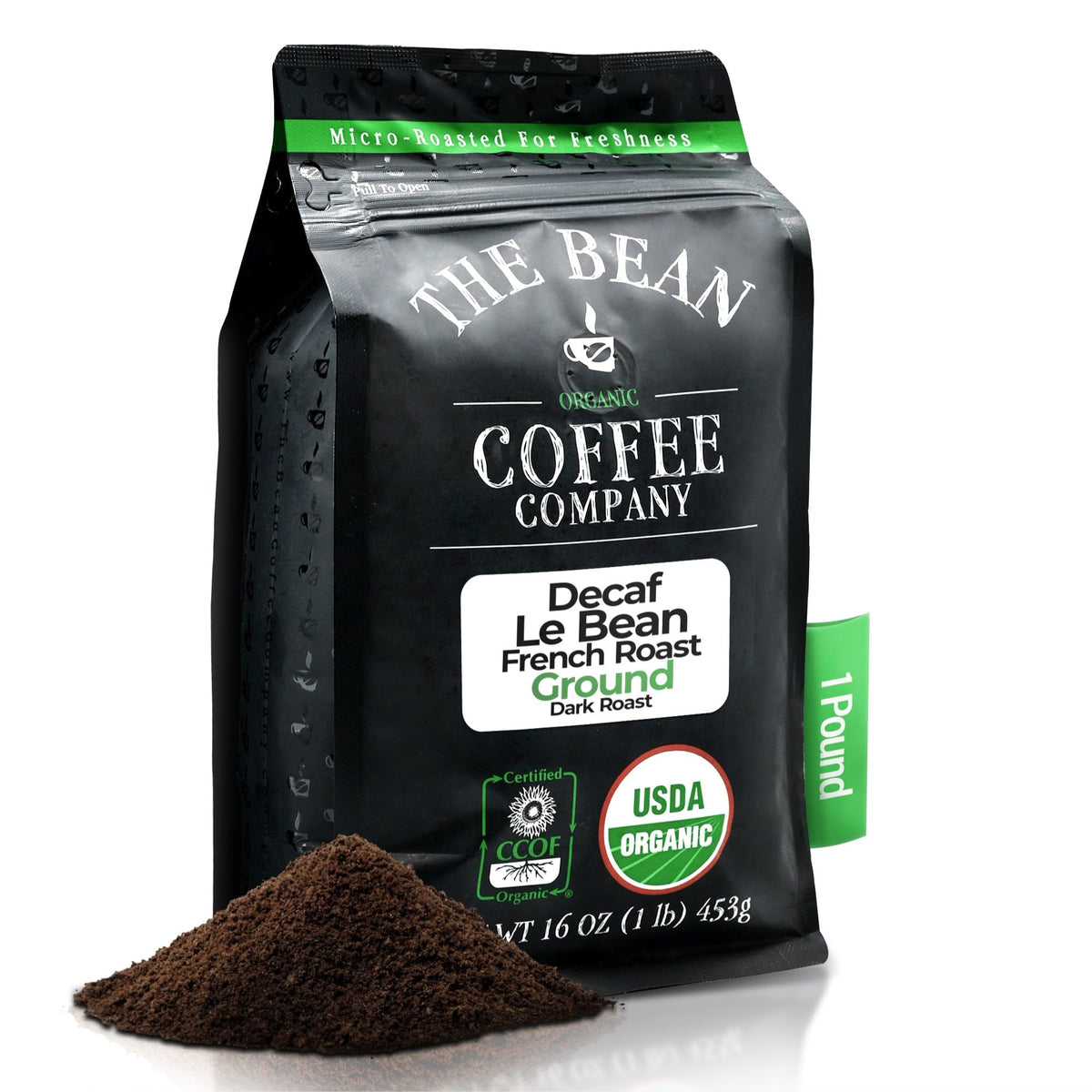 The Bean paquete frontal 16 oz mostrando diseño y frescura