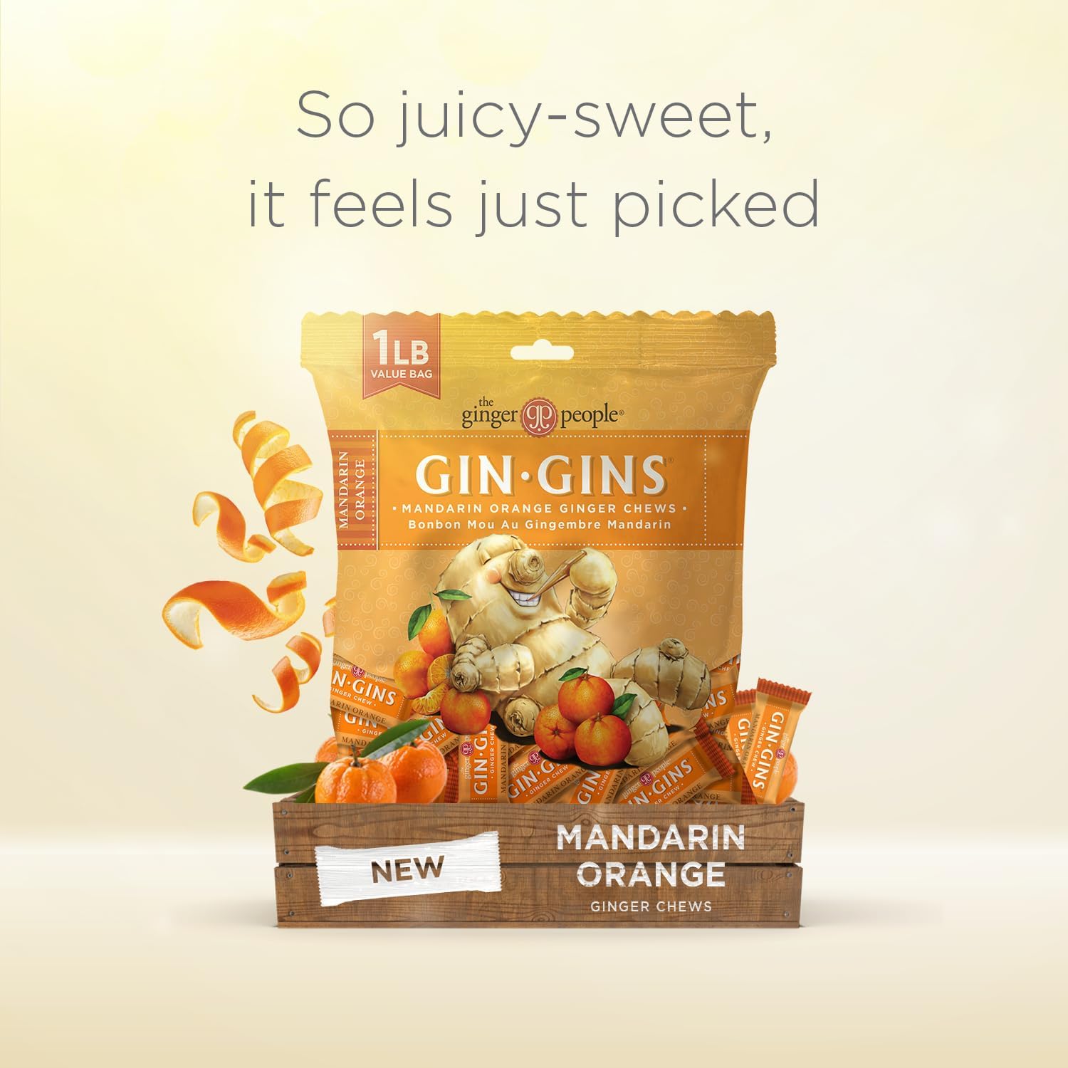 The Ginger People primer plano textura del caramelo masticable que destaca jengibre real y aspecto natural
