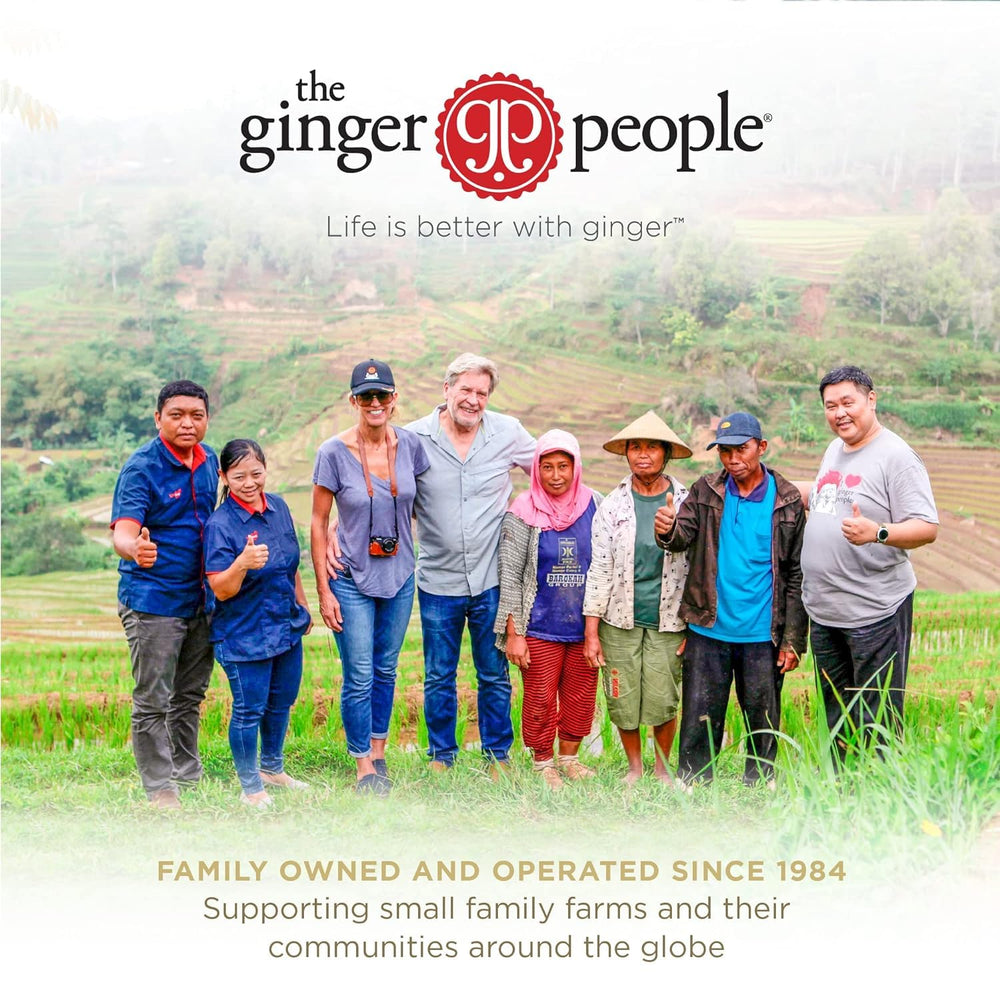 The Ginger People etiqueta con ingredientes orgánicos y certificaciones