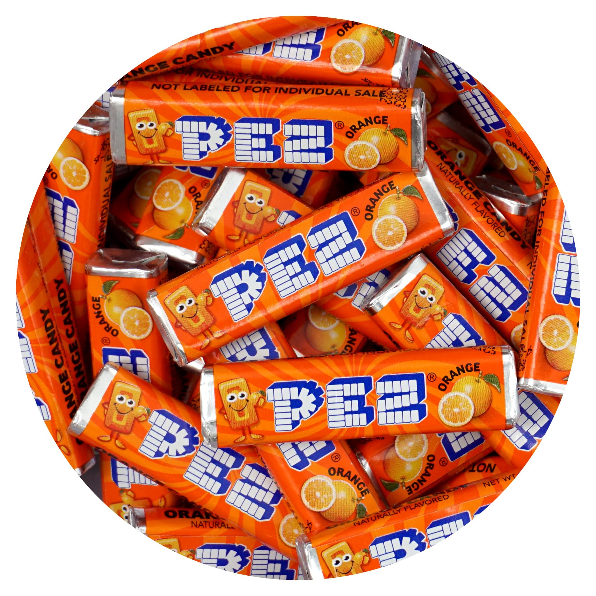 THE HAMPTON CANDY COMPANY bolsa frontal mostrando la cantidad y color naranja