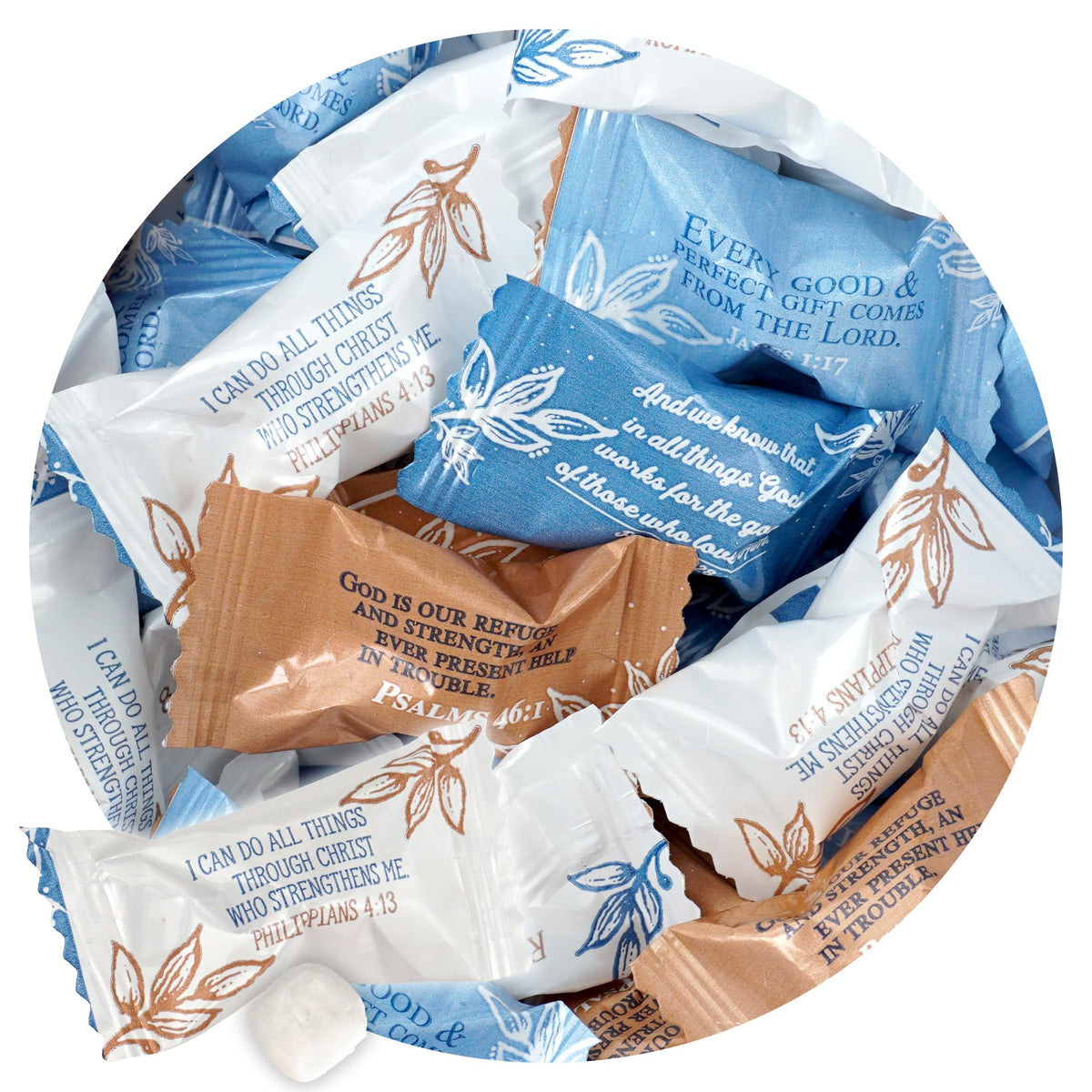 THE HAMPTON CANDY COMPANY bolsa frontal mostrando 1 libra con presentación atractiva