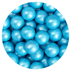 THE HAMPTON CANDY COMPANY bolsa frontal mostrando chicles azules y brillo festivo