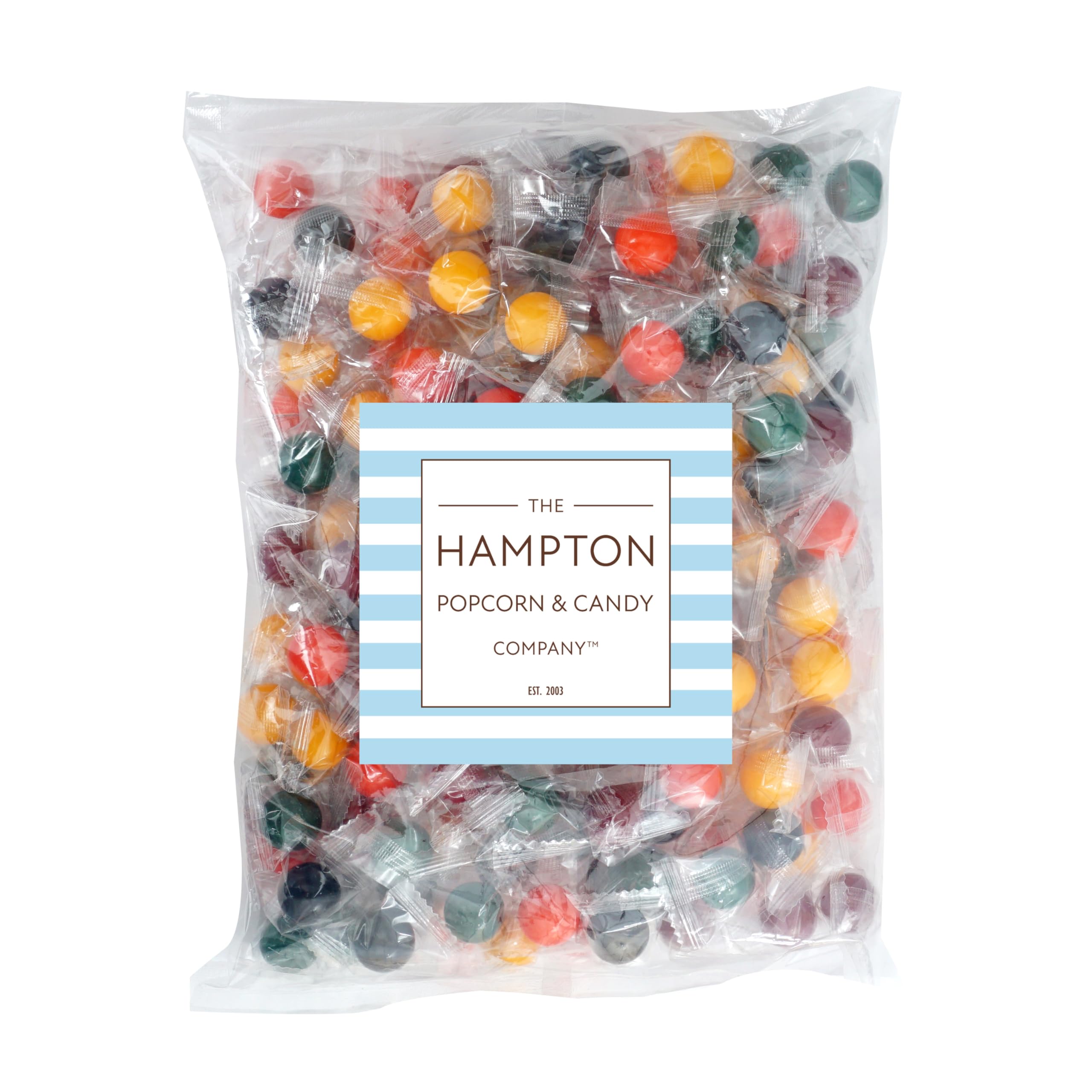 THE HAMPTON CANDY COMPANY primer plano de textura dura y colorida, garantiza sabor duradero