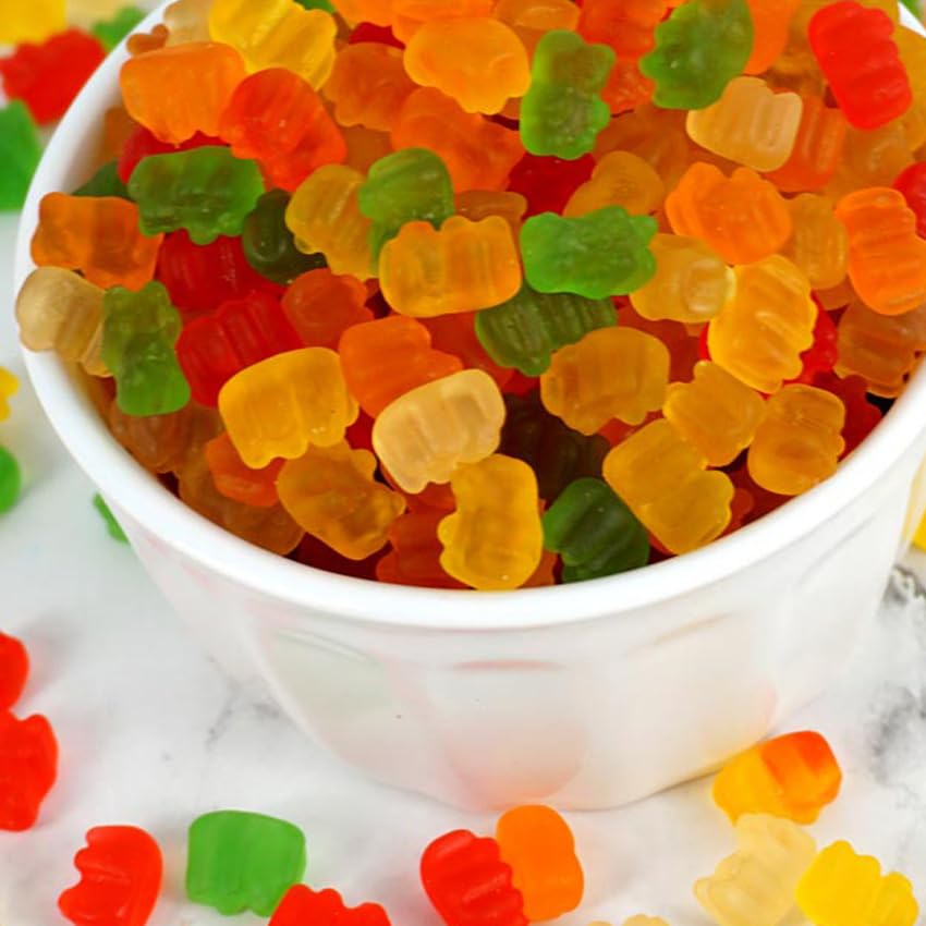 THE HAMPTON CANDY COMPANY comparación de tamaño muestra porciones y escala