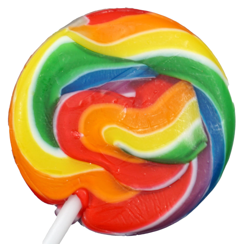 THE HAMPTON CANDY COMPANY paleta junto a regla, muestra tamaño práctico